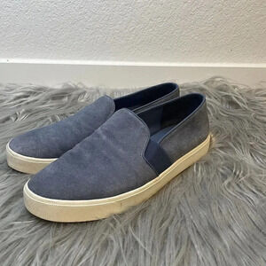 Vince Sneakers Womens Blair Textured Blue Suede Slip On Size 8.5M